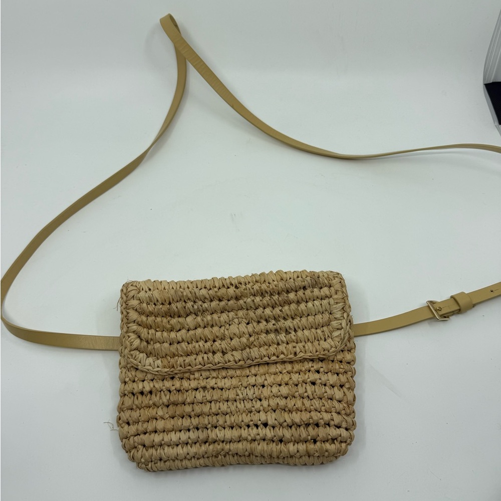 Club Monaco Woven Straw Crossbody Bag